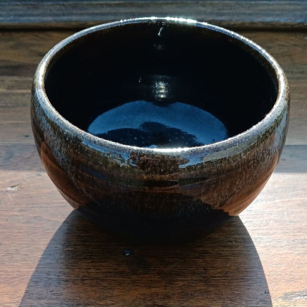 Heavy Brown Wheel Thrown Pottery Bowl